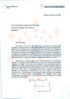 19960624_Mérida_Correspondencia a María de los Ángeles Felipe Cienfuegos