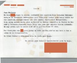 19940405_Badajoz_Correspondencia en nombre del Estudio de Artes Escénicas TRAGALUZ.