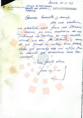 19931119_Mérida-Madrid_Correspondencia al Ministro del Interior.