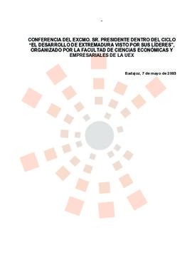 20030507_Badajoz_Intervención del Presidente en su conferencia con motivo del ciclo "El desa...