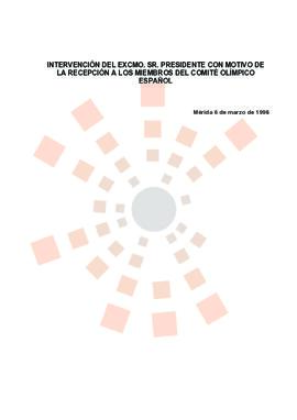 19960306_Mérida_Intervención del Presidente frente al Comité Olímpico Español.
