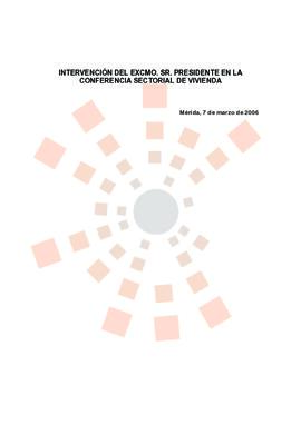 20060307_Mérida_Intervención del Presidente en la Conferencia Sectorial de Vivienda.