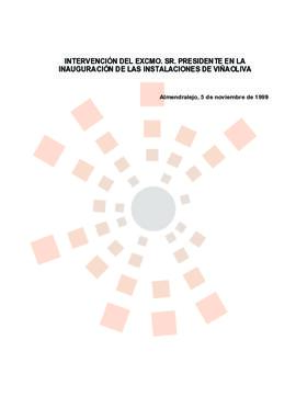 19991105_Almendralejo_Intervención del Presidente en la inauguración de las instalaciones de VIÑA...