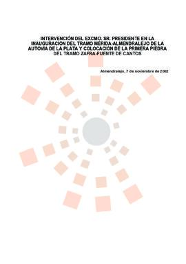 20021107_Almendralejo_Intervención del Presidente en la inauguración de dos tramos de circulación...