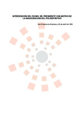 19930426_San Vicente de Alcántara_Intervención del Presidente en la inauguración del polideportivo.