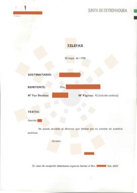 Correspondencia de la Portavoz de la Junta de Extremadura a un extranjero.