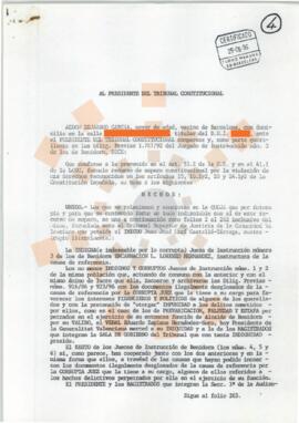 19960624_Barcelona_Correspondencia de D. Abdon Bejarano García al Presidente del Tribunal Constit...