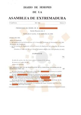 19830906_Diario de Sesiones de la Asamblea de Extremadura I Legislatura