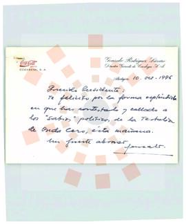 19961010_Badajoz_Correspondencia de D. Gonzalo Rodríguez Lázaro