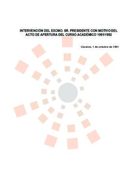 19911001_Cáceres_Intervención del Presidente en la Apertura del Curso Académico Universitario 91/...