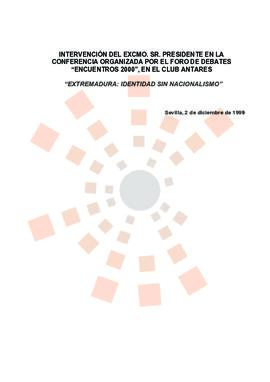 19991202_Sevilla_Intervención del Presidente en la conferencia "Extremadura: identidad sin n...