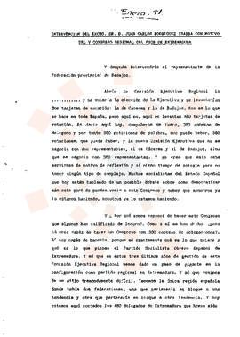 19910111_Mérida_Intervención del Presidente en el V Congreso Regional del PSOE de Extremadura.