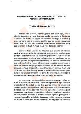 19950512_Trujillo_Presentación del Programa Electoral del PSOE en Extremadura.