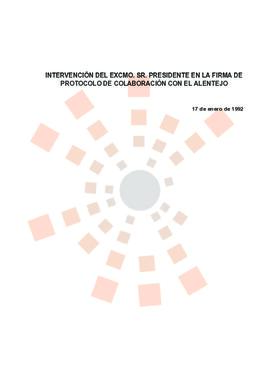 19920117_Ajuda_Intervención del Presidente en la firma del Protocolo de Colaboración con El Alent...