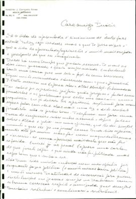 Carta de CARMELO AIRES, Antonio José para SÁNCHEZ AMOR, Ignacio cuyo asunto trata sobre la proble...