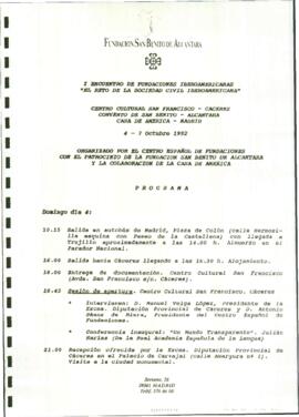 Programa cronológico del Centro Español de Fundaciones, la Fundación San Benito de Alcántara y la...