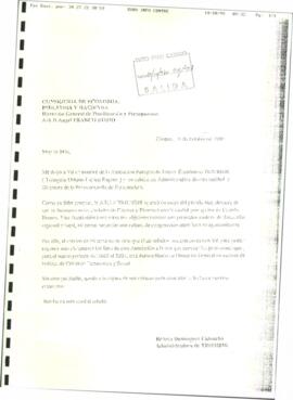Carta de DOMÍNGUEZ CIDONCHA, Rebeca, para FRANCO RUBIO, Ángel, donde le solicita una entrevista c...