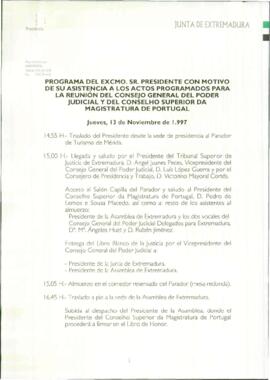 Programa cronológico de RODRÍGUEZ IBARRA, Juan Carlos, con motivo de los actos programados para l...