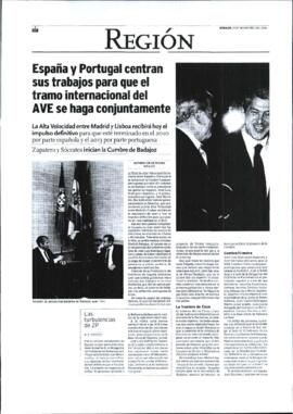 Artículo de prensa realizado por CID DE RIVIERA, Antonio con titular "España y Portugal cent...