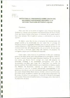 Notas de SÁNCHEZ AMOR, Ignacio, para RODRÍGUEZ IBARRA, Juan Carlos, sobre la carta del ingeniero ...