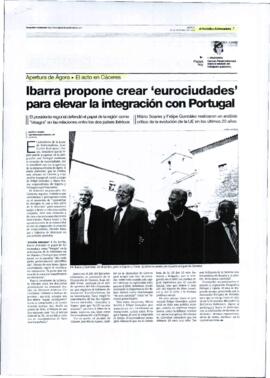 Artículo de prensa, realizado por FERNÁNDEZ MAESO, Marta con titular "Ibarra propone crear '...