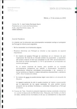 Carta de ALVARADO CORRALES, Eduardo para RODRÍGUEZ IBARRA, Juan Carlos cuyo asunto trata sobre la...