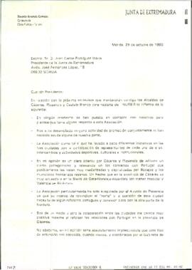 Carta de ALVARADO CORRALES, Eduardo, para RODRÍGUEZ IBARRA, Juan Carlos, cuyo asunto trata de la ...