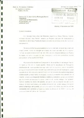 Carta de FERNÁNDEZ ORDÓÑEZ, José Antonio, para RODRÍGUEZ IBARRA, Juan Carlos, sobre el envío del ...