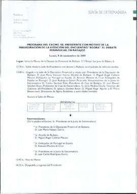 Programa cronológico de Jefe de la Secretaría Particular del Presidente para RODRÍGUEZ IBARRA, Ju...