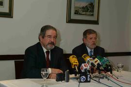 Rueda de prensa de RODRÍGUEZ IBARRA, Juan Carlos con MORAIS, Isaltino Afonso.
