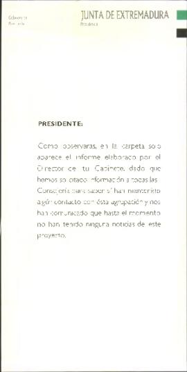 Nota de SÁNCHEZ AMOR, Ignacio para RODRÍGUEZ IBARRA, Juan Carlos, con motivo de las entrevistas c...
