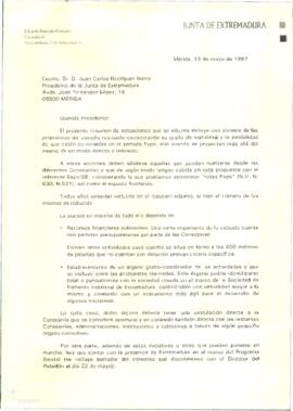 Carta de ALVARADO CORRALES, Eduardo, para RODRÍGUEZ IBARRA, Juan Carlos, cuyo asunto trata del ad...