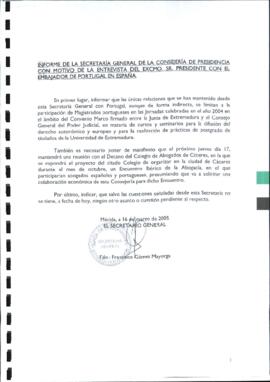 Nota de GÓMEZ MAYORGA, Francisco para RODRÍGUEZ IBARRA, Juan Carlos, con motivo de la visita del ...