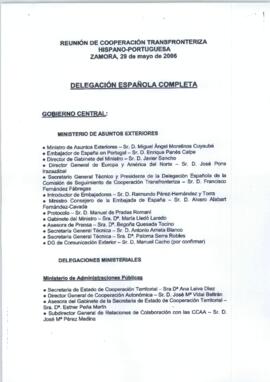 Programa onomástico de RODRÍGUEZ IBARRA, Juan Carlos, con motivo de la reunión de cooperación tra...