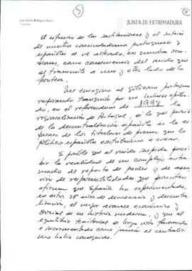 Notas de RODRÍGUEZ IBARRA, Juan Carlos, con motivo de su intervención al acto de la Cumbre Hispan...