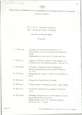 Programa cronológico de RODRÍGUEZ IBARRA, Juan Carlos, con motivo de la inauguración de la Autoví...