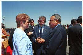 Encuentro de RODRÍGUEZ IBARRA, Juan Carlos con WULF-MATHIES, Mónika y CRAVINHO, João.