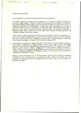 Nota con motivo de las entrevistas con los alcaldes de Cáceres, Plasencia y Castelo Branco.