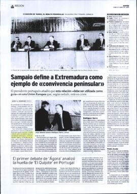 Artículo de prensa, realizado por RODRÍGUEZ, Marcos A. con titular "Sampaio define a Extrema...