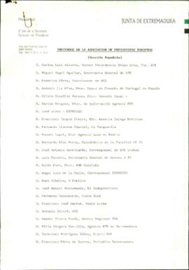 Programa onomástico de la Secretaría Particular del Presidente para RODRÍGUEZ IBARRA, Juan Carlos...