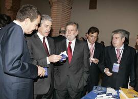 Encuentro de RODRÍGUEZ IBARRA, Juan Carlos junto a RODRÍGUEZ ZAPATERO, José Luis, SÓCRATES, José,...