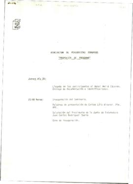 Programa cronológico de la ASOCIACIÓN DE PERIODISTAS EUROPEOS para RODRÍGUEZ IBARRA, Juan Carlos,...
