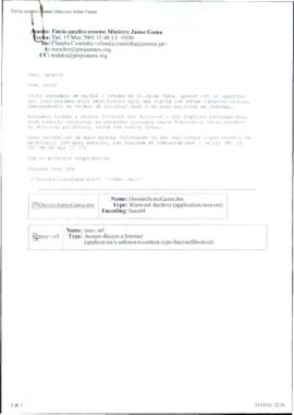 Correo electrónico de COURINHA, Claudia para SÁNCHEZ AMOR, Ignacio, con copia a RAINHA, Teresa, d...