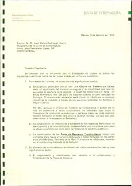 Carta de ALVARADO CORRALES, Eduardo, para RODRÍGUEZ IBARRA, Juan Carlos, acerca de la entrevista ...