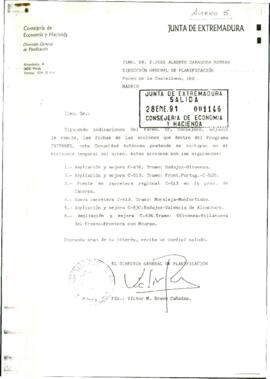 Carta de BRAVO CAÑADAS, Víctor Manuel, para ZARAGOZA RAMEAU, José Alberto, cuyo asunto trata del ...
