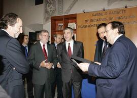 Encuentro de RODRÍGUEZ IBARRA, Juan Carlos junto a RODRÍGUEZ ZAPATERO, José Luis y SÓCRATES, José.