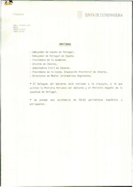Programa onomástico de la Secretaría Particular del Presidente para RODRÍGUEZ IBARRA, Juan Carlos...