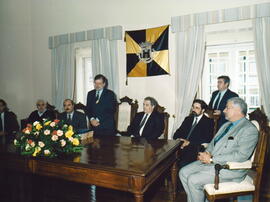 Encuentro de RODRÍGUEZ IBARRA, Juan Carlos con TRANSMONTANO DE OLIVEIRA MIGUENS, Joao, FIGUEIREDO...