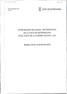 Discurso de RODRÍGUEZ IBARRA, Juan Carlos, en la celebración de la Cumbre Hispanolusa.