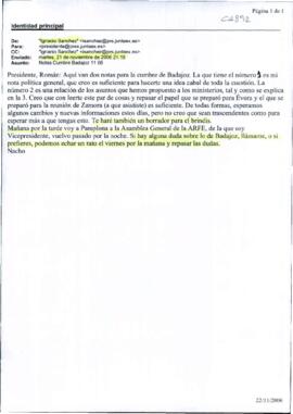 Correo electrónico de SÁNCHEZ AMOR, Ignacio, para RODRÍGUEZ IBARRA, Juan Carlos, donde se le adju...